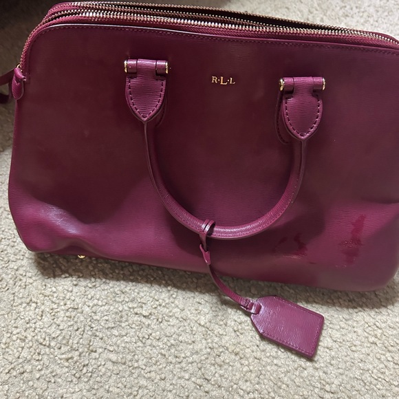 Ralph Lauren Burgundy Leather Satchel - Picture 6 of 12